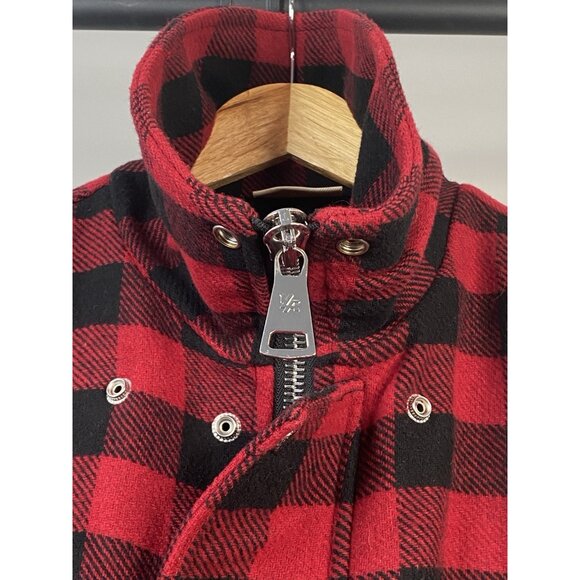 YoungLA Kingpin Jacket Men’s S Red Buffalo Plaid Quilted Lining Full Zip Snap - Picture 5 of 16